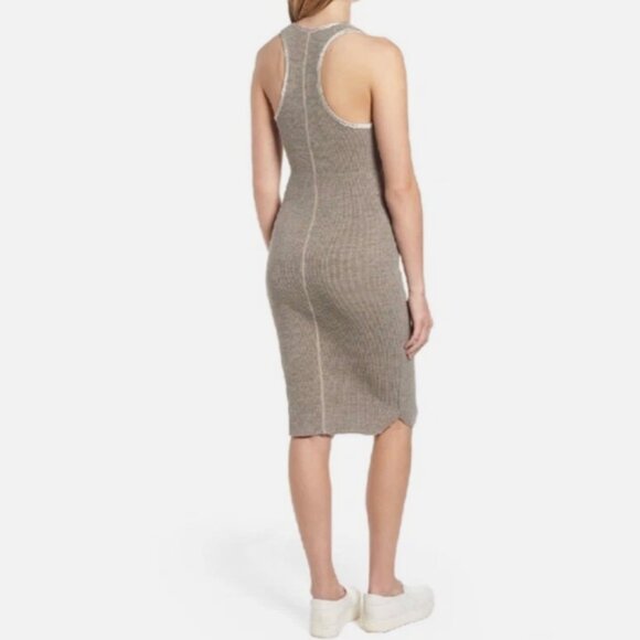 JAMES PERSE Taupe Ribbed Racerback Tank Midi Dress Size 1 / Small $245 - Picture 7 of 8